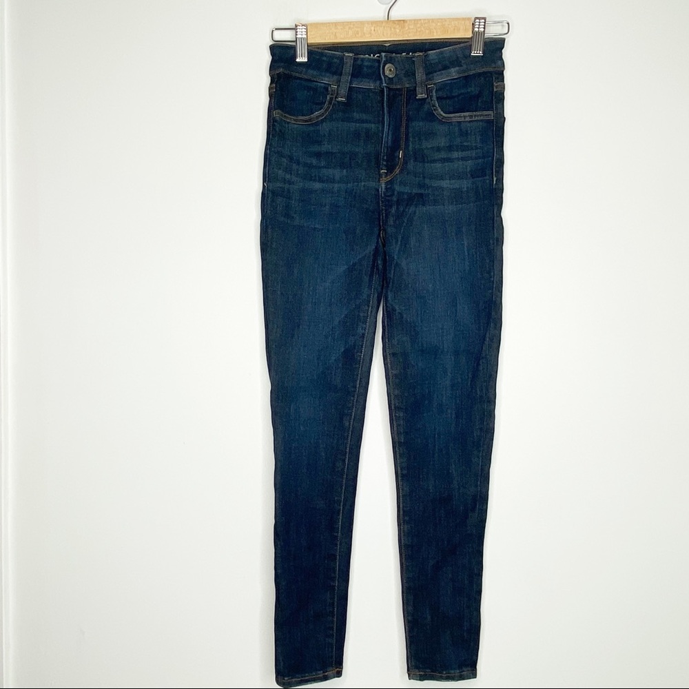American Eagle Hi-Rise Jegging 2 Short Jeans Denim Dark Wash Blue